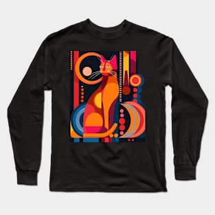 Mid Century Modern CAT Bold Brushstrokes Long Sleeve T-Shirt